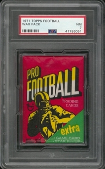 1971 Topps Football Unopened Wax Pack – PSA NM 7
